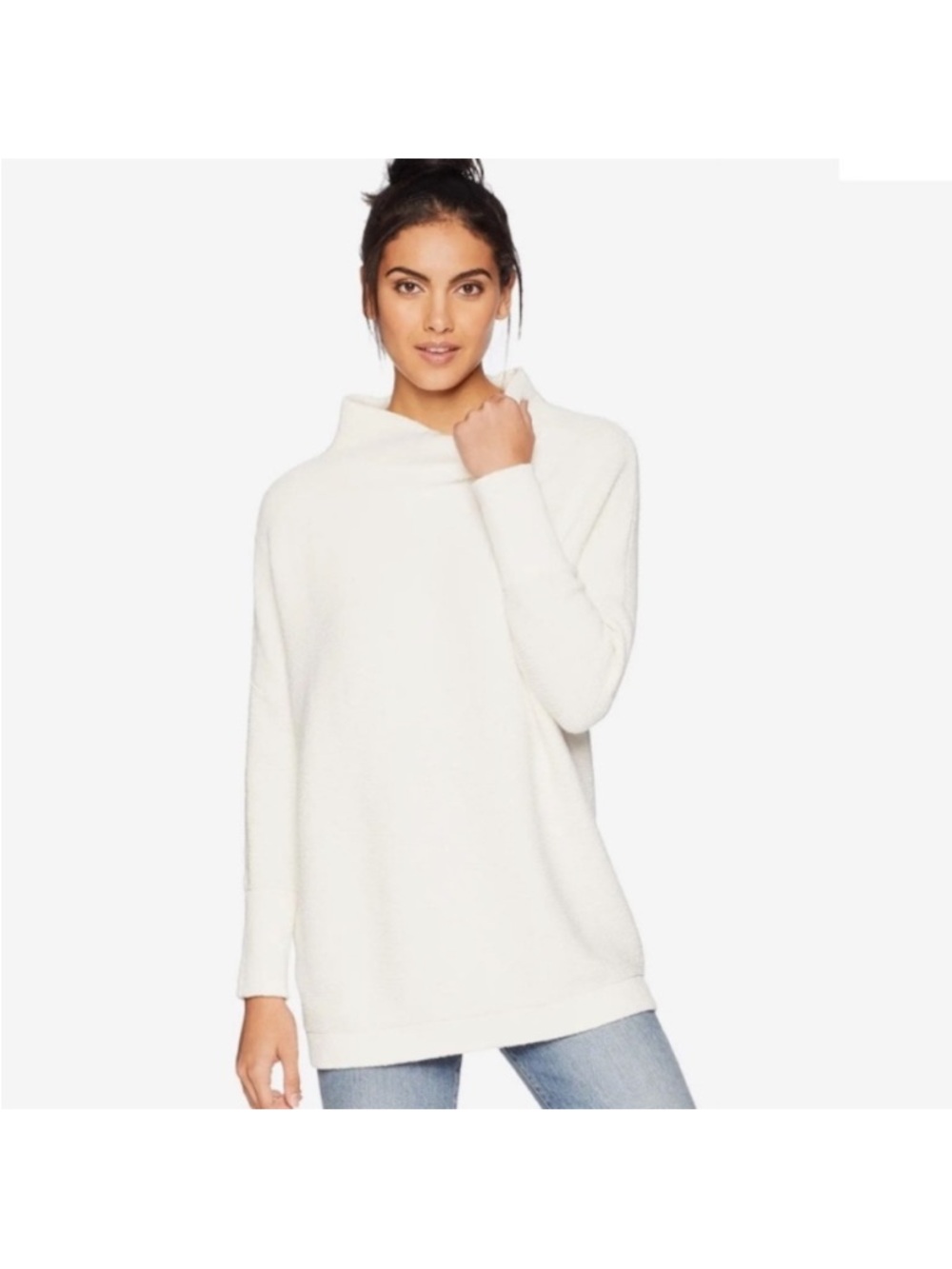 Free People Soft White Cowl
Neck Sweater Cozy White Funnel Neck Sweater